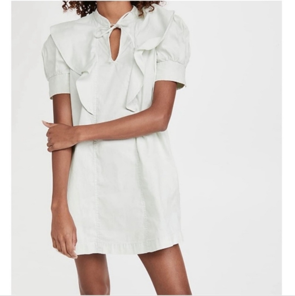 Sea New York Acid Wash Puff Sleeve Mini Dress - XS